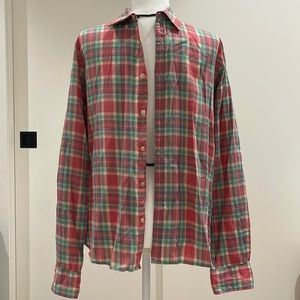 Scotch & Soda Red and Green Plaid Button Down Shirt Size S